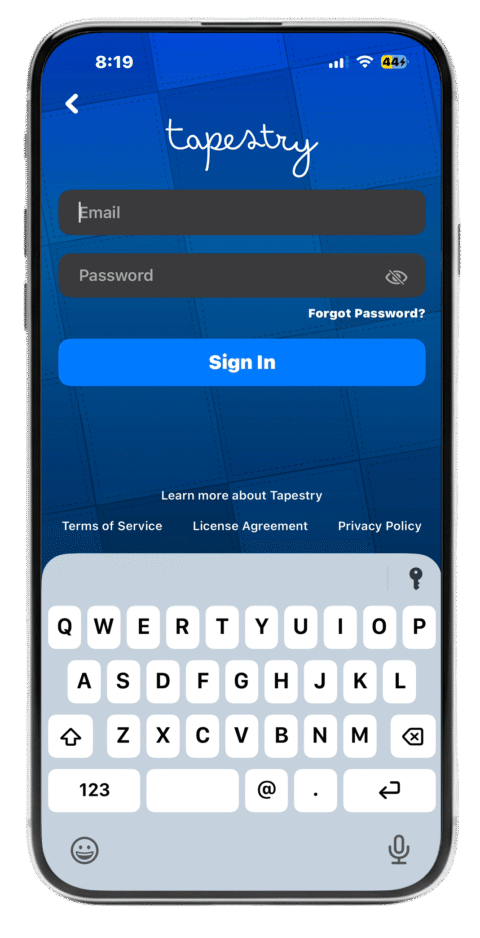 Tapestry Sign In iOS
