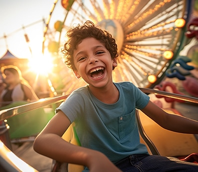 Boy having fun at the fair