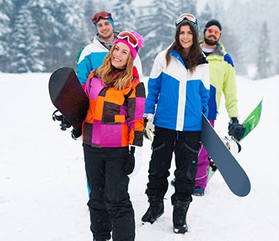 friends share photos of ski holiday